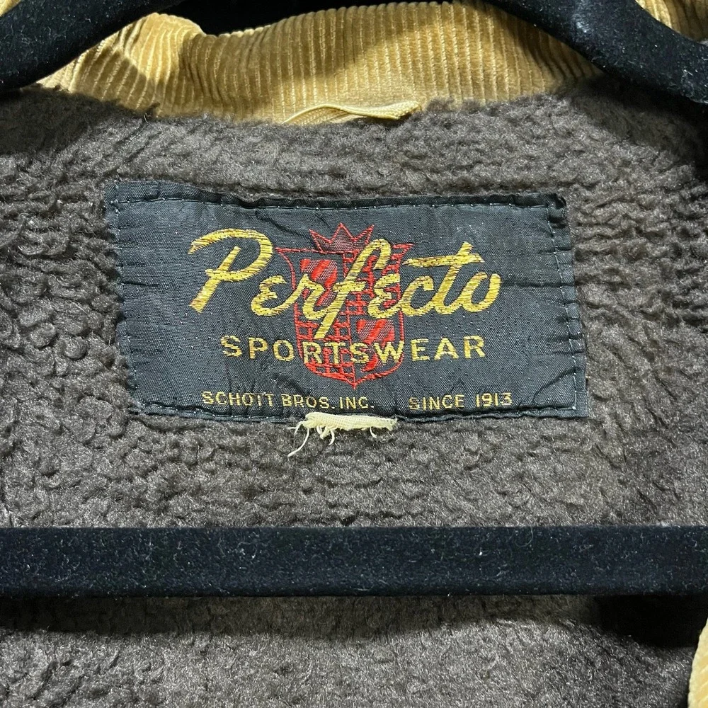 Vintage 70s 80s Schott‎ Perfecto Sportswear Corduroy Hunting Coat Mens XL Tan